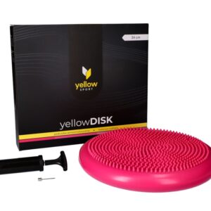 Sensomotorický polštářek žlutýDISK s pumpičkou růžový
